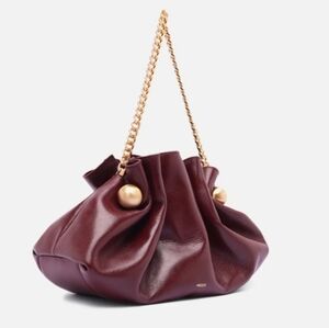 AREZZO Cleo Elegant Burgundy Leather Bag w/ Gold Chain